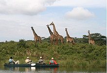 Canoeing on Momella Lakes, Arusha National Park