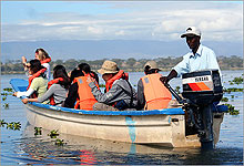 Boatride on River Rufiji in Selous Tanzania