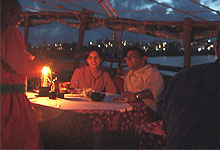 Tamarind Dinner Cruise with Mombasa Island behind